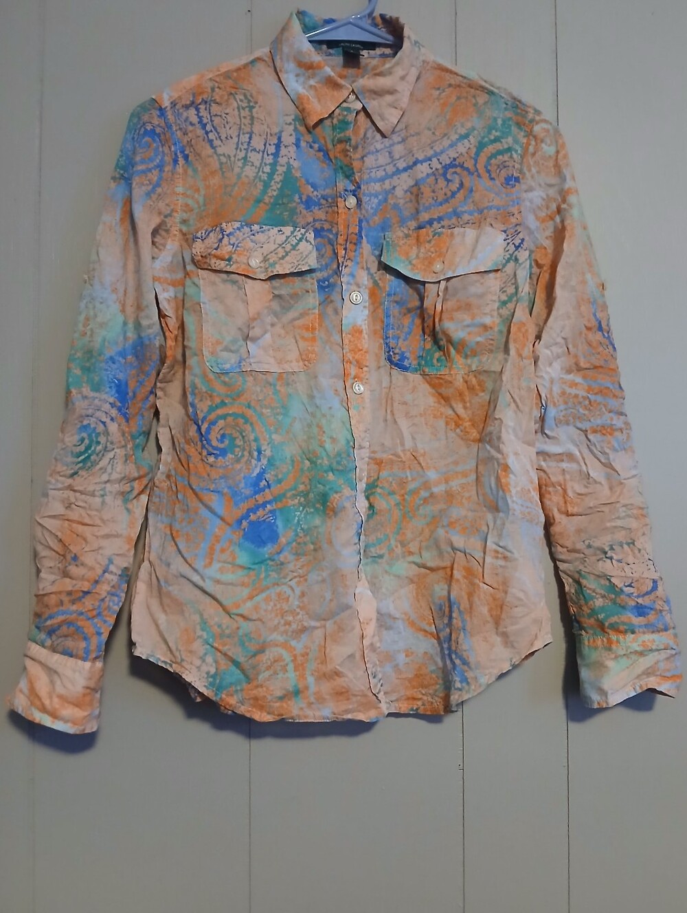 Ralph Lauren Womens Size Small Paisley Button Up Top